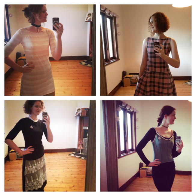 Coco,  Vogue, self drafted skirt, self knitted top