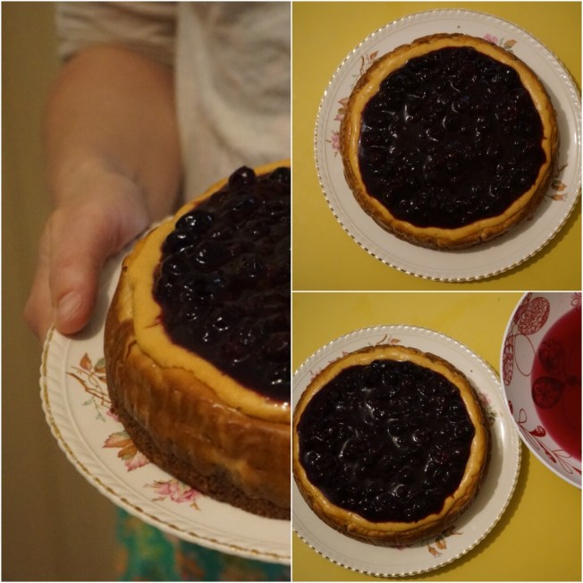 Birthday Maple Cheesecake with Blueberries