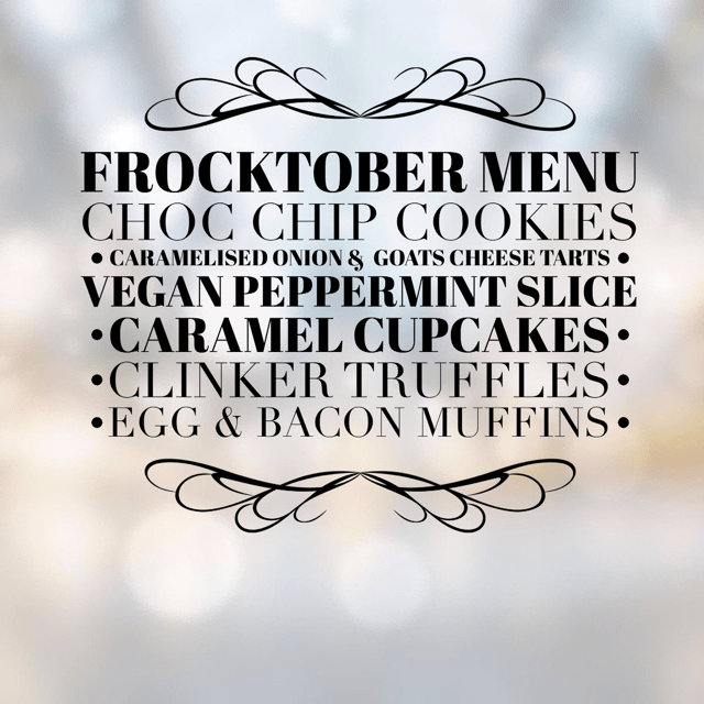 Froctober Menu
