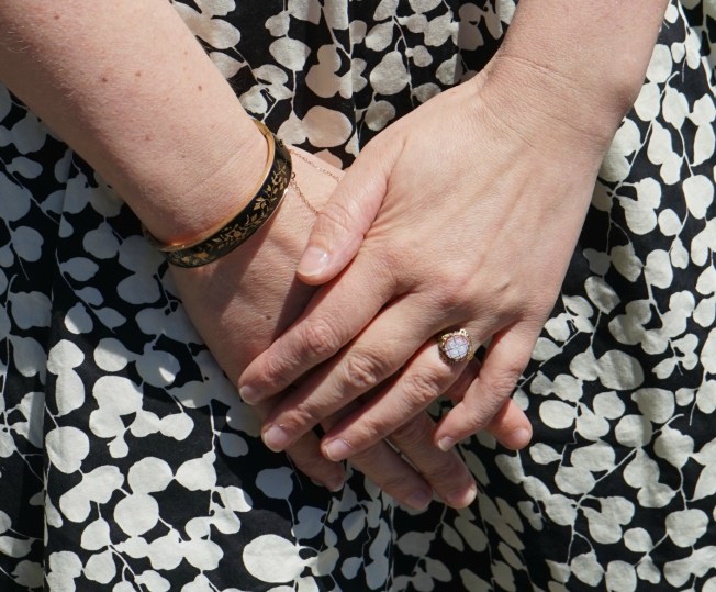 Black and White - Vintage Bracelet and Cameo Ring